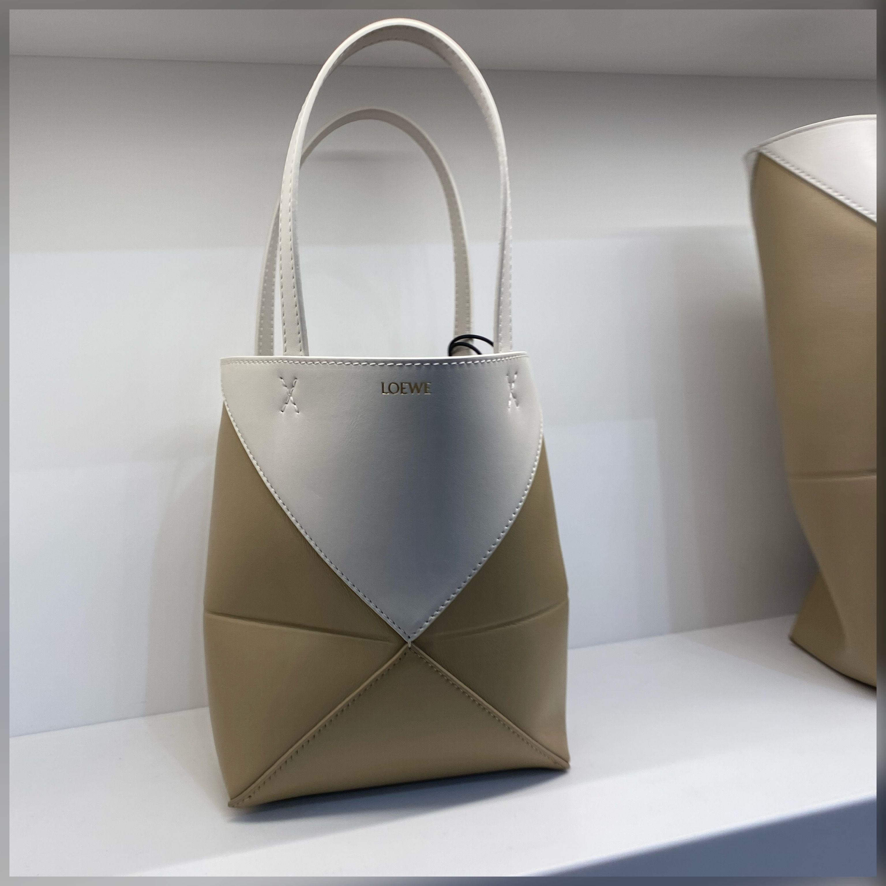 LOEWE PAZZLE MINI TOTEロエベパズルミニバイカラートートバッグ