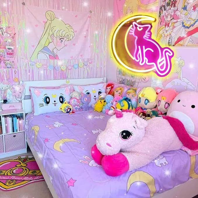 セーラームーン ルナ ネオンサイン アニメ ゲームルーム (照明