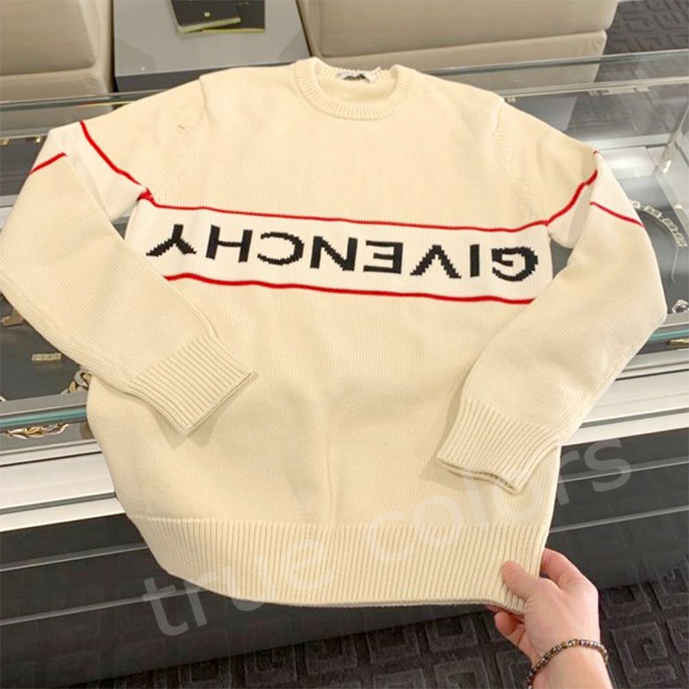 GIVENCHY リバースロゴ 長袖 クルーネック セーター *WHITE (GIVENCHY