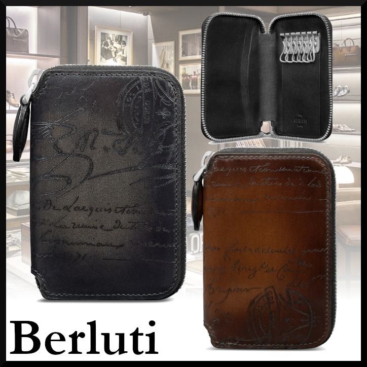 BERLUTI 】コト スクリットレザー ジップ キーホルダー (Berluti/キー