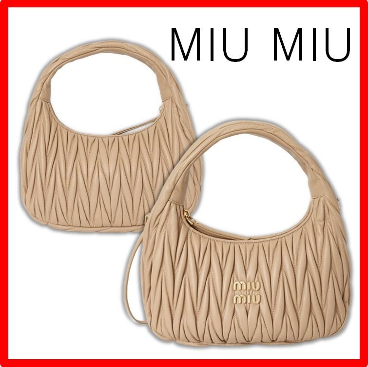 ☆人気☆【MIU MIU】☆MATELASSE hobo bag サンドベージュ☆ (MiuMiu