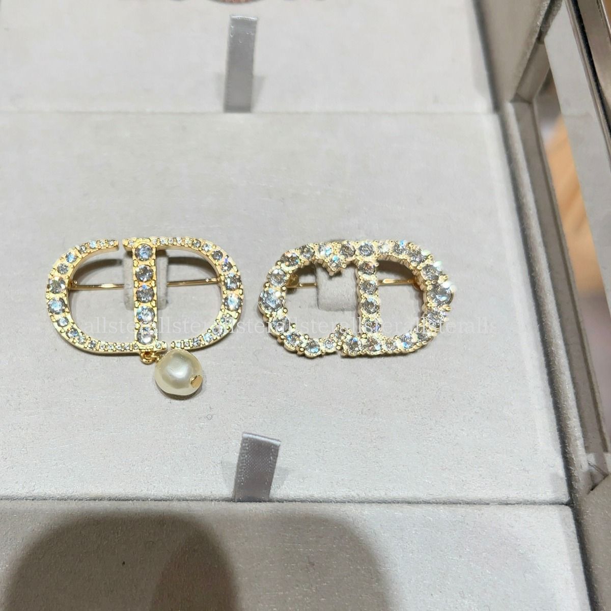 DIOR】ディオール CLAIR D LUNE CD ラインストーン ブローチ (Dior