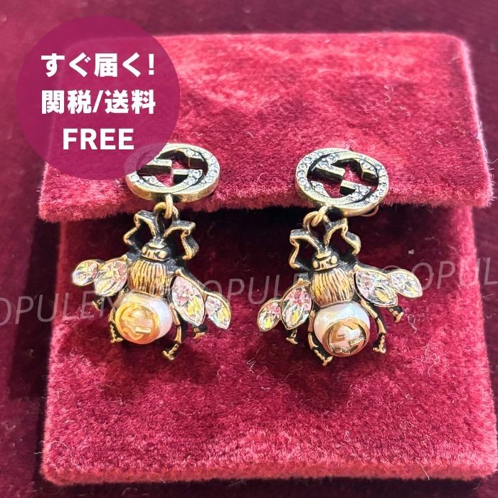 GUCCI グッチ 人気 インターロッキングG ビー/ハチ/蜂 ピアス (GUCCI
