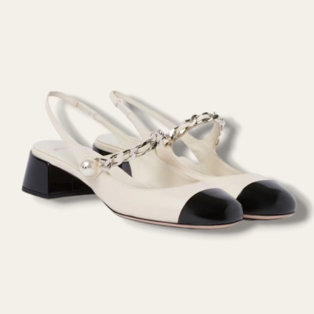 MiuMiu☆Leather slingback pumps レザーパンプス☆送料込 (MiuMiu