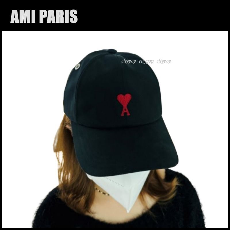 AMI PARIS Embroidery Cap Black アミパリス キャップ 帽子 (AMI PARIS