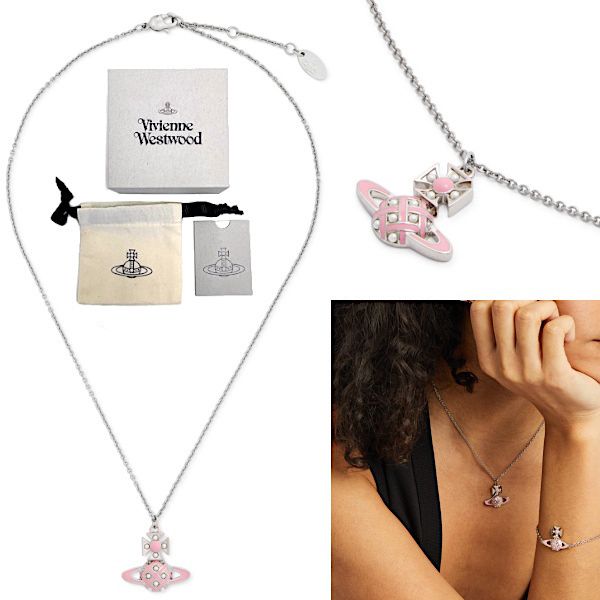 ☆vivienne westwood☆ピンク クロス ロゴ ネックレス (Vivienne