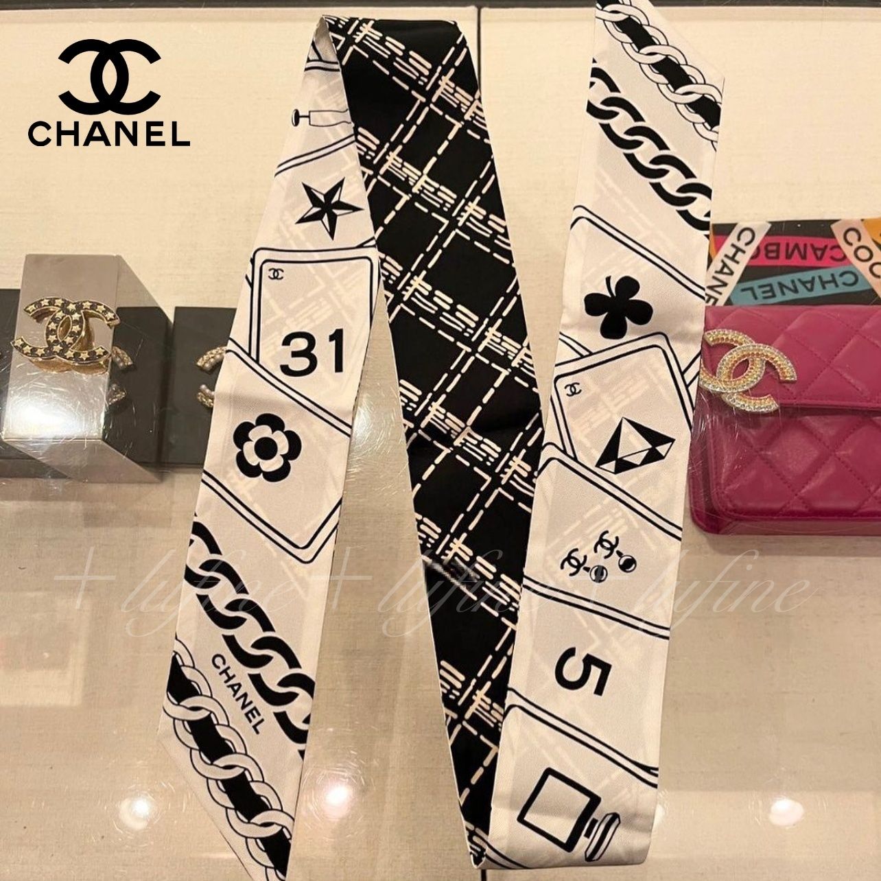 新作☆CHANEL/シャネル スカーフ ヘアバンド ツイリー トランプ