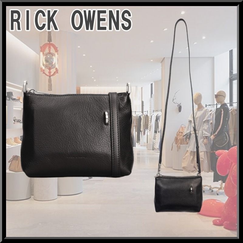 関送込！RICK OWENS リックオウエンス ロゴ レザー 2way バッグ (RICK