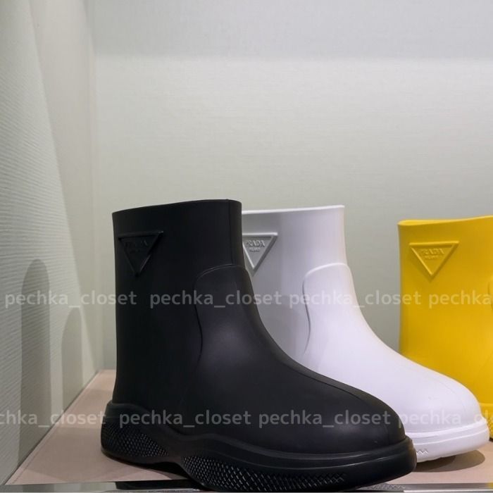 ◇1-3日でお届け!◇関送込【PRADA】トライアングル*レインブーツ