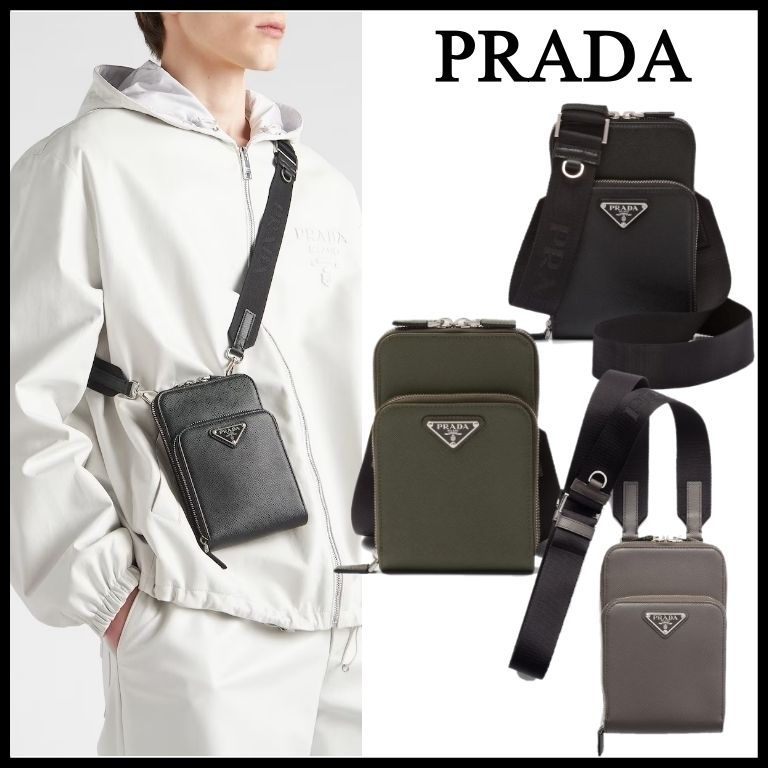 PRADA】プラダ サフィアーノレザー スマートフォンケース (PRADA