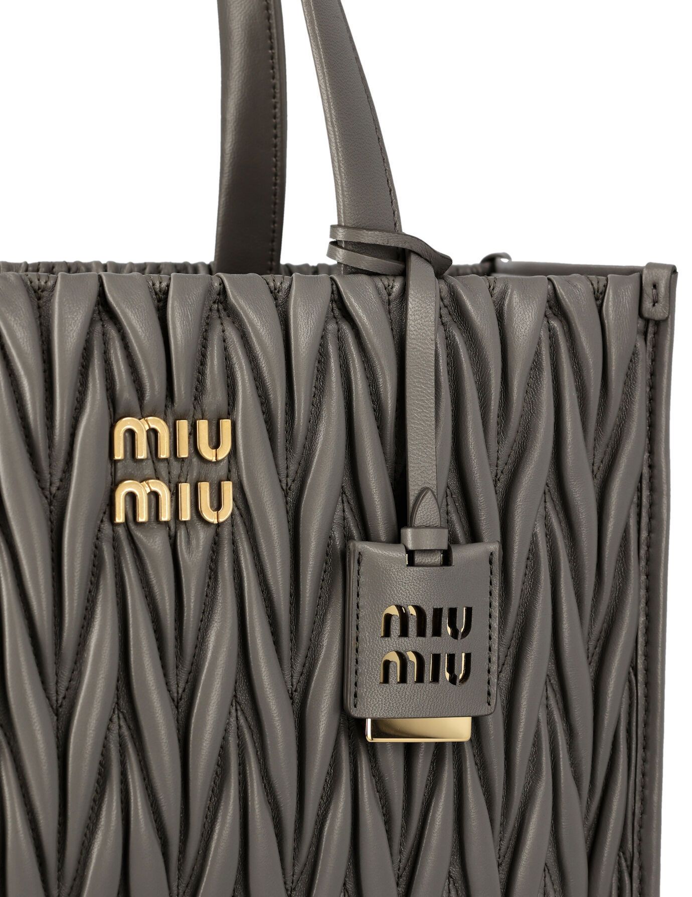 新作＊ MiuMiu マテラッセレザー 2WAYトートバッグ グレー (MiuMiu