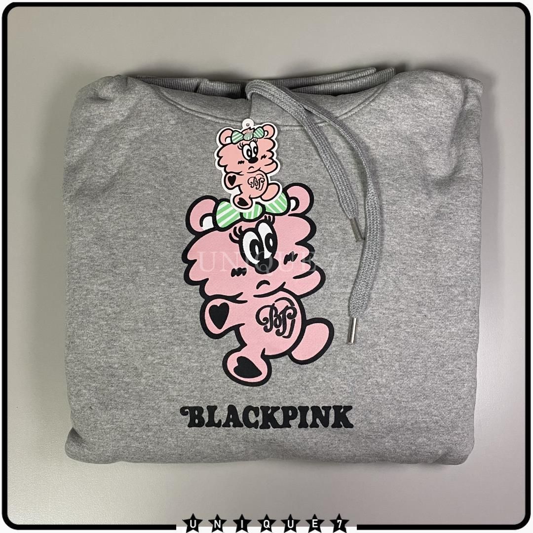 size:L】 【size:XL】Verdy x Blackpink Plush Hoodie Grey (BLACKPINK