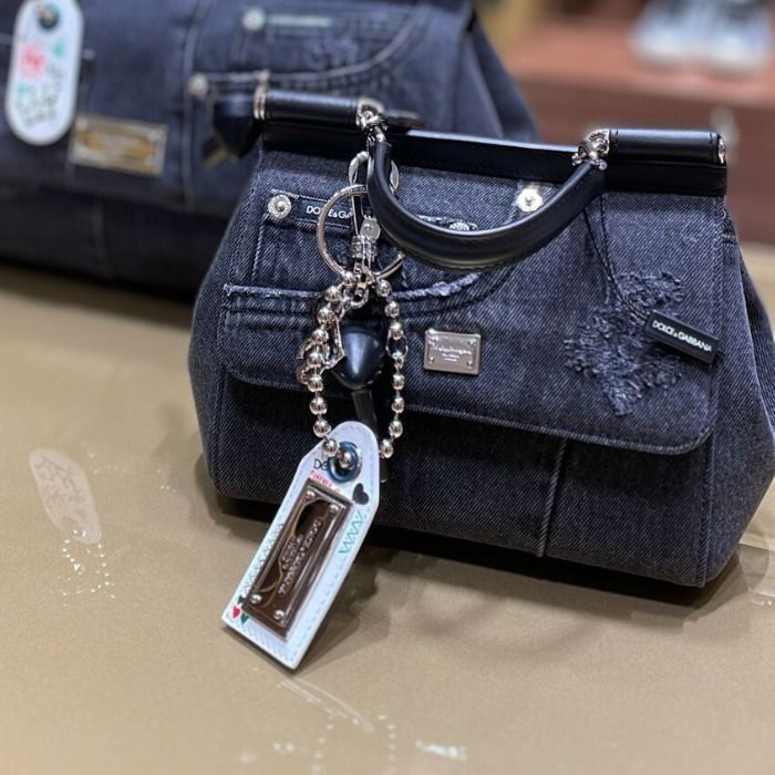 希少 DOLCE&GABBANA ドルガバ Sicily デニムパッチワーク バッグ