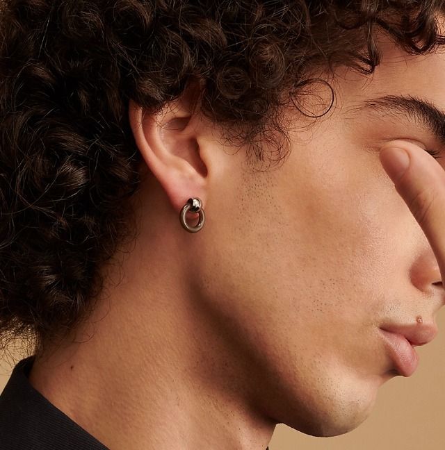 ギフトに最適◇1点ごと異なる風合】HERMES メドール XO ピアス (HERMES