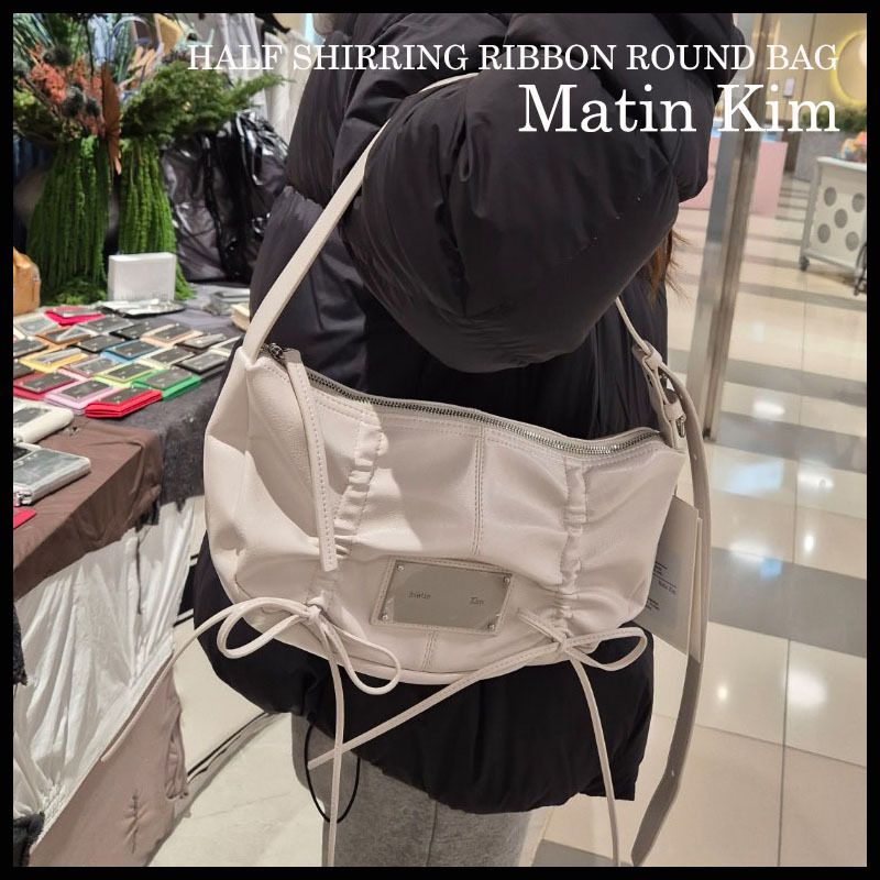 ☆MATIN KIM ☆HALF SHIRRING RIBBON ROUND BAG (Matin Kim/ショルダー