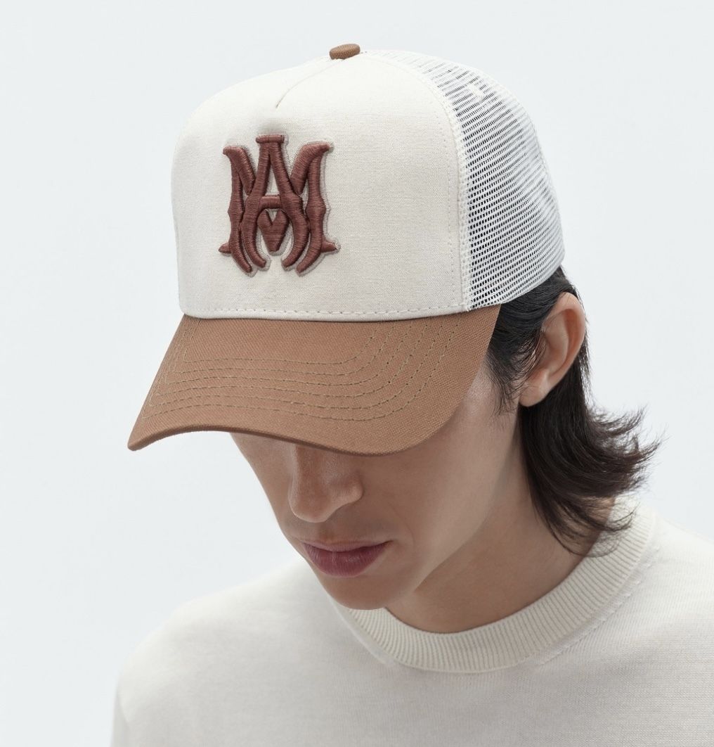 AMIRI ロゴ エンブロイダリー コットン&メッシュ キャップ 人気 (AMIRI