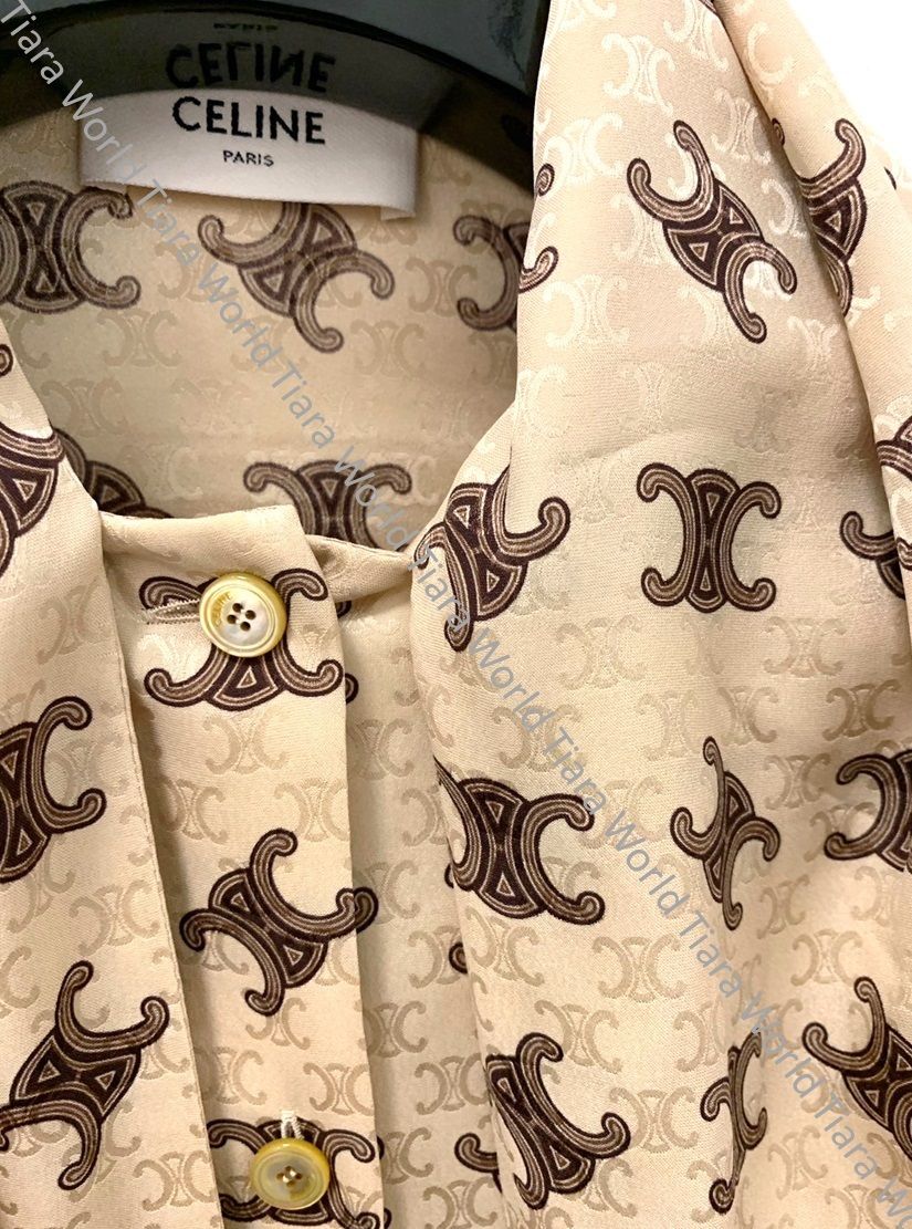 お洒落ラヴァリエール◇CELINE トリオンフ シルクブラウス (CELINE