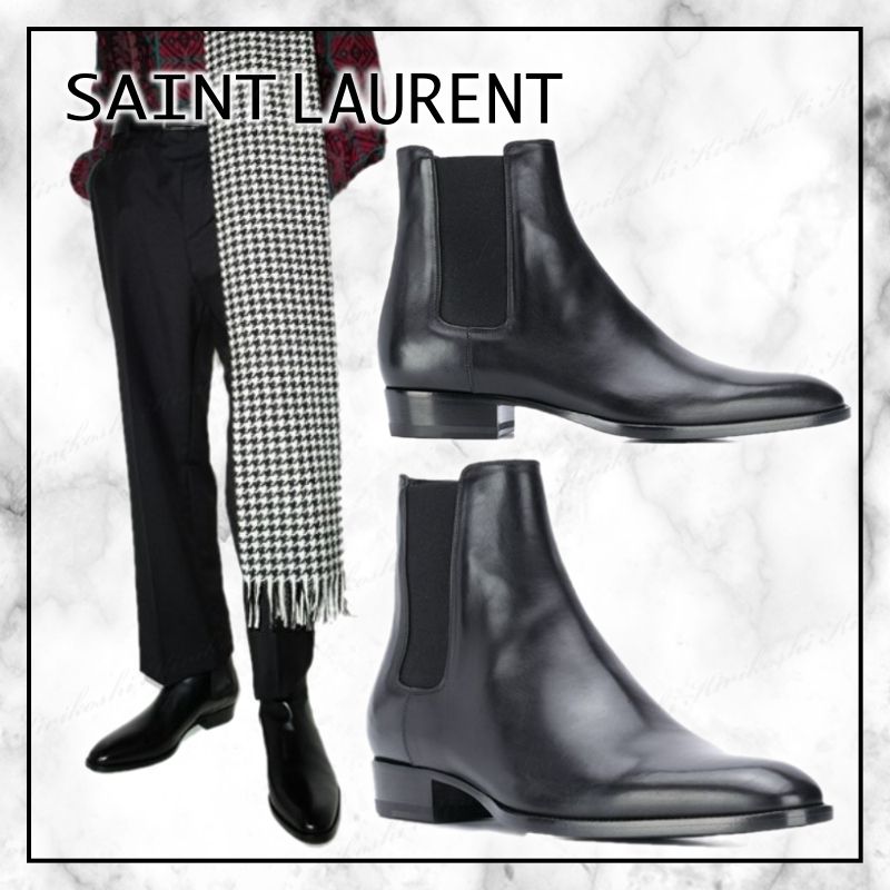 ◇Saint Laurent◇レザー◇チェルシーブーツ◇Black◇ (Saint Laurent
