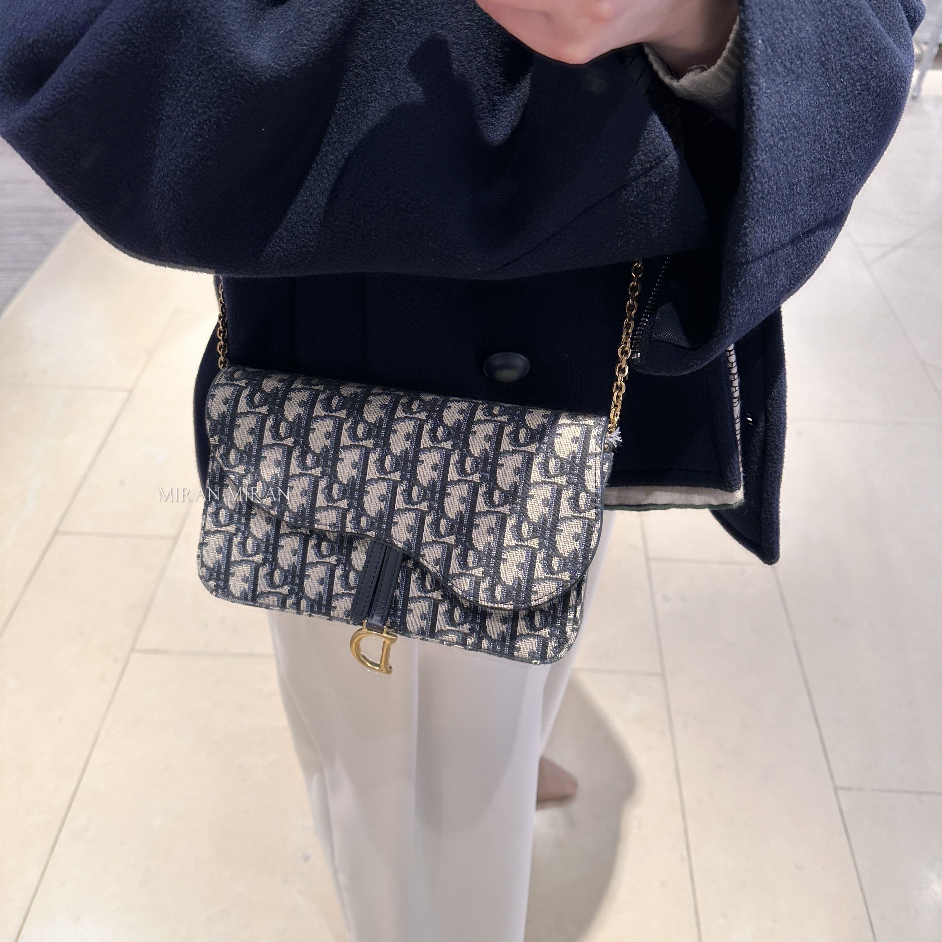 追跡付き発送【Dior】Saddle サドル チェーンポーチ オブリーク (Dior