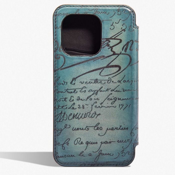Berluti】Scritto Leather Iphone 15 Pro 手帳型ケース (Berluti