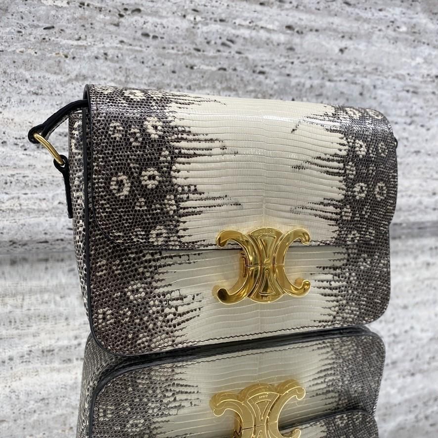 新作 セリーヌ ティーン トリオンフ バッグ リザード ナチュラル