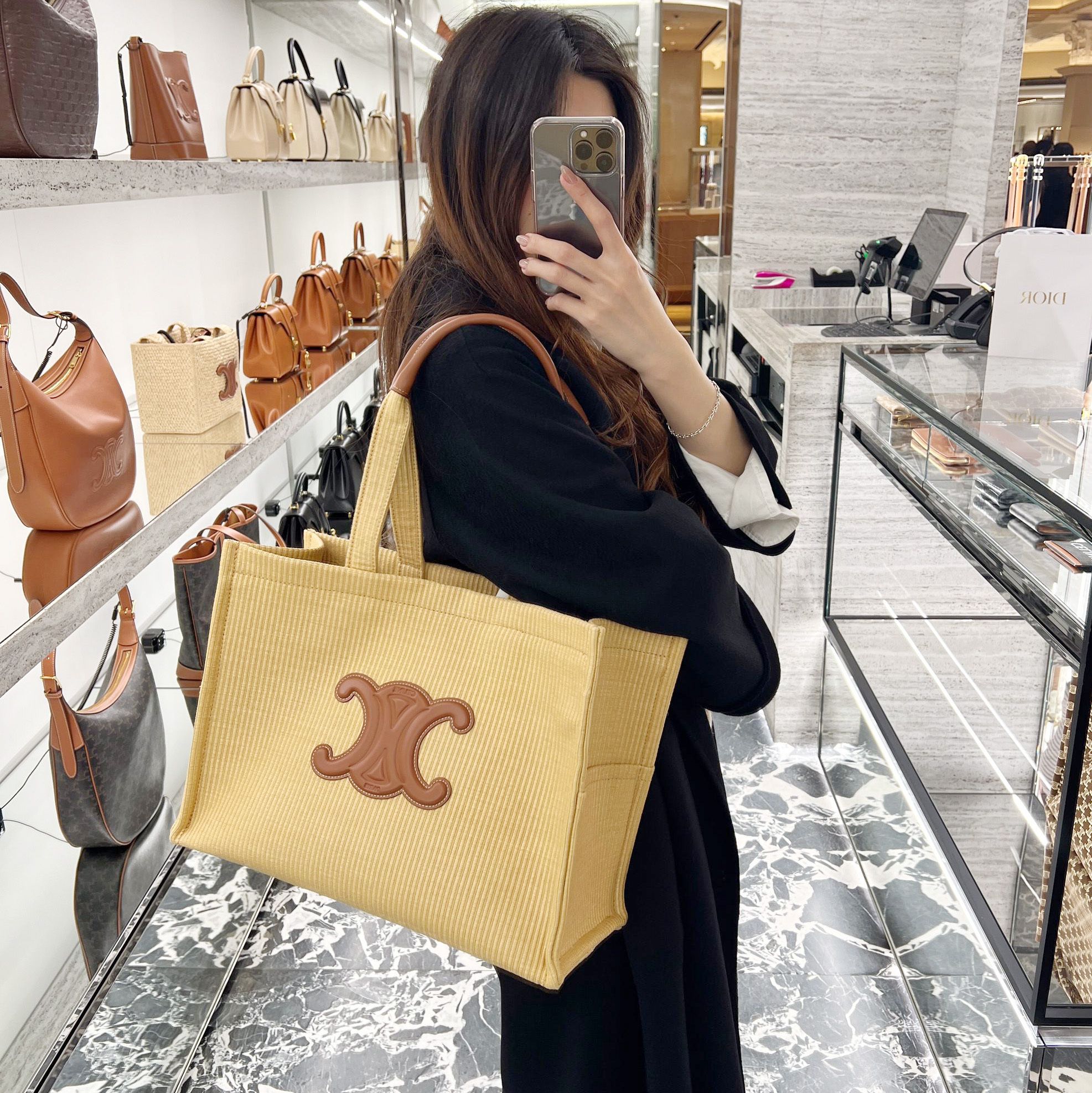 ☆CELINE☆ ラージ カバ タイス / ラフィア テキスタイル♪ (CELINE