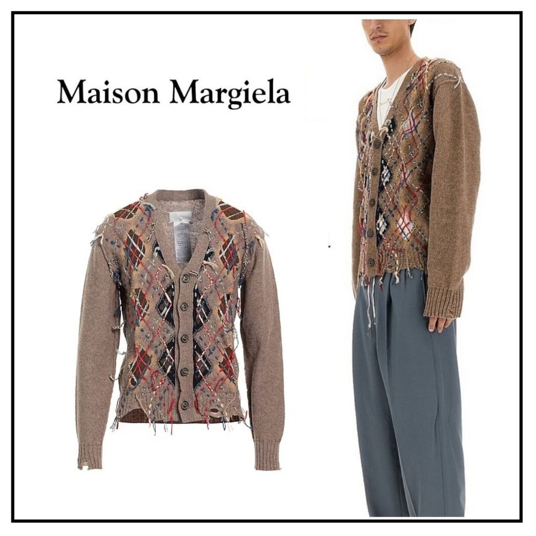 セール価格【Maison Margiela】ダメージ ニット カーディガン (Maison