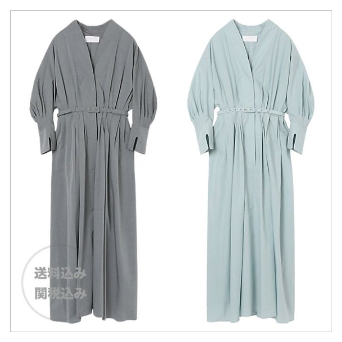 マメクロゴウチ】コットンシャンブレー タック シャツドレス (Mame