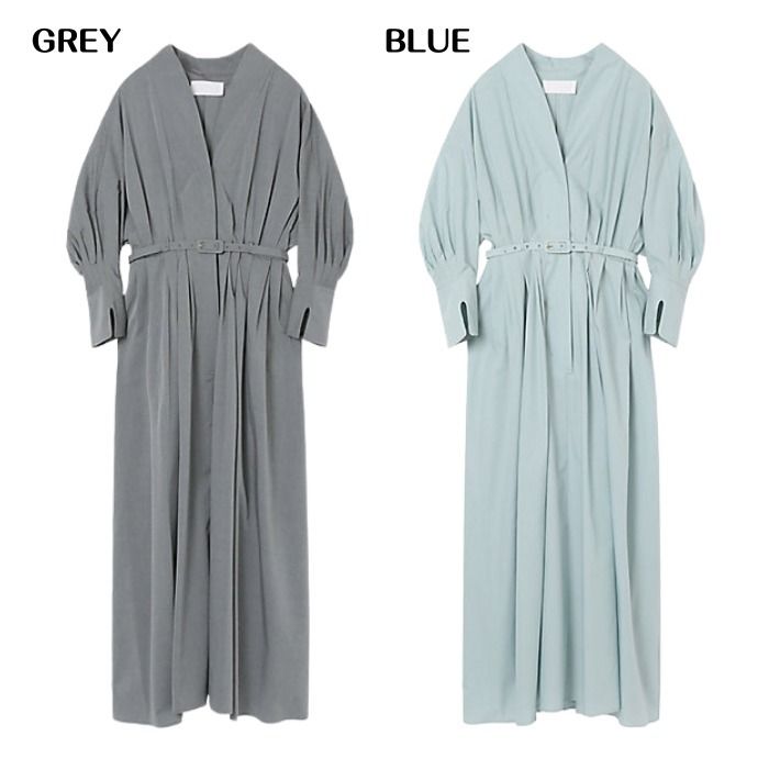 マメクロゴウチ】コットンシャンブレー タック シャツドレス (Mame