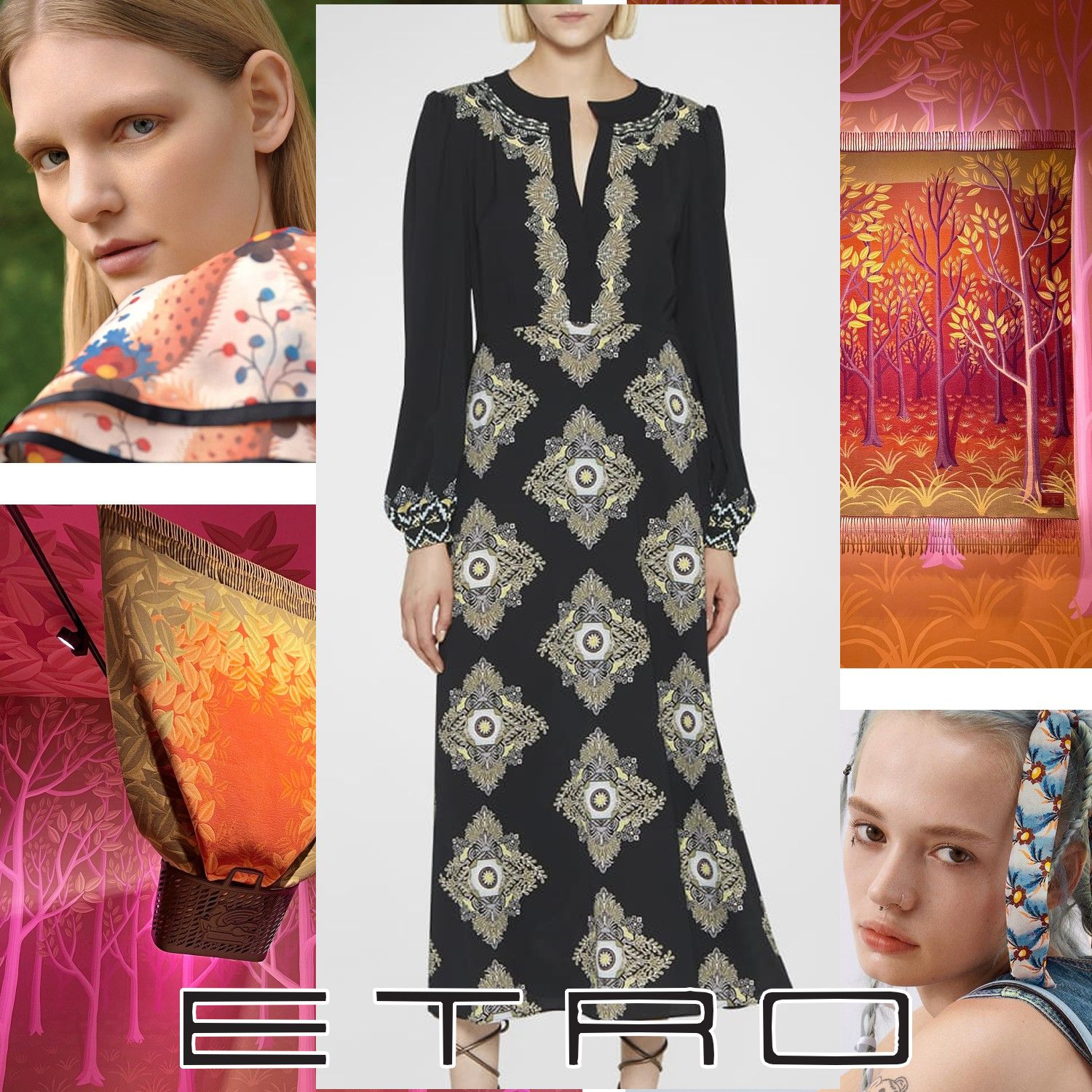 ETRO フラワー モチーフ ワンピース ブラック (ETRO/ワンピース