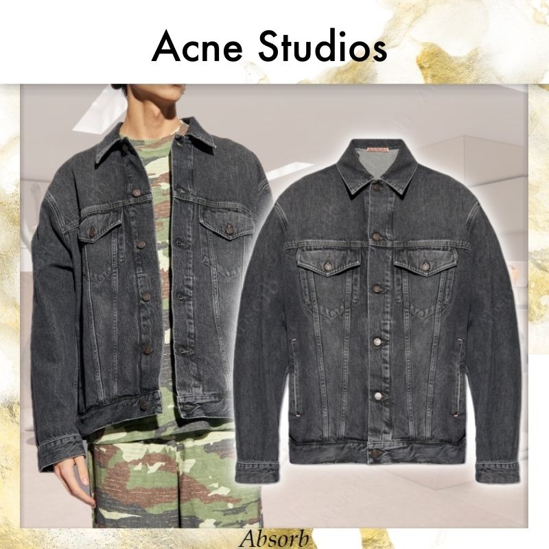 24SS NEW】Acne Studios_men / デニムジャケット/ Black (Acne Studios