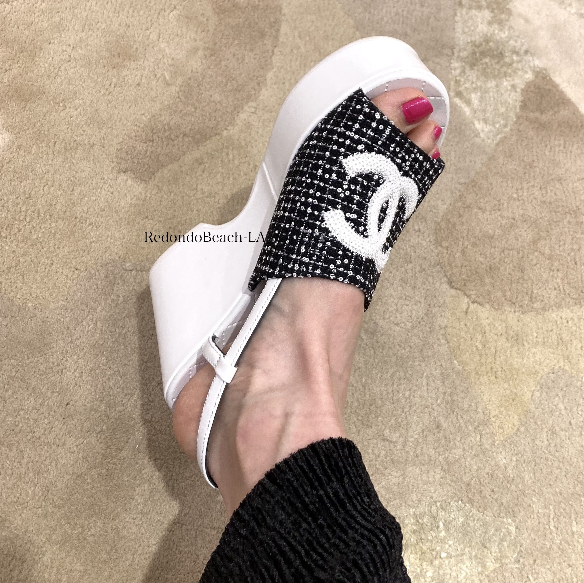 ル*イ様 CHANEL シャネル ミュール サンダル 38 バイカラー