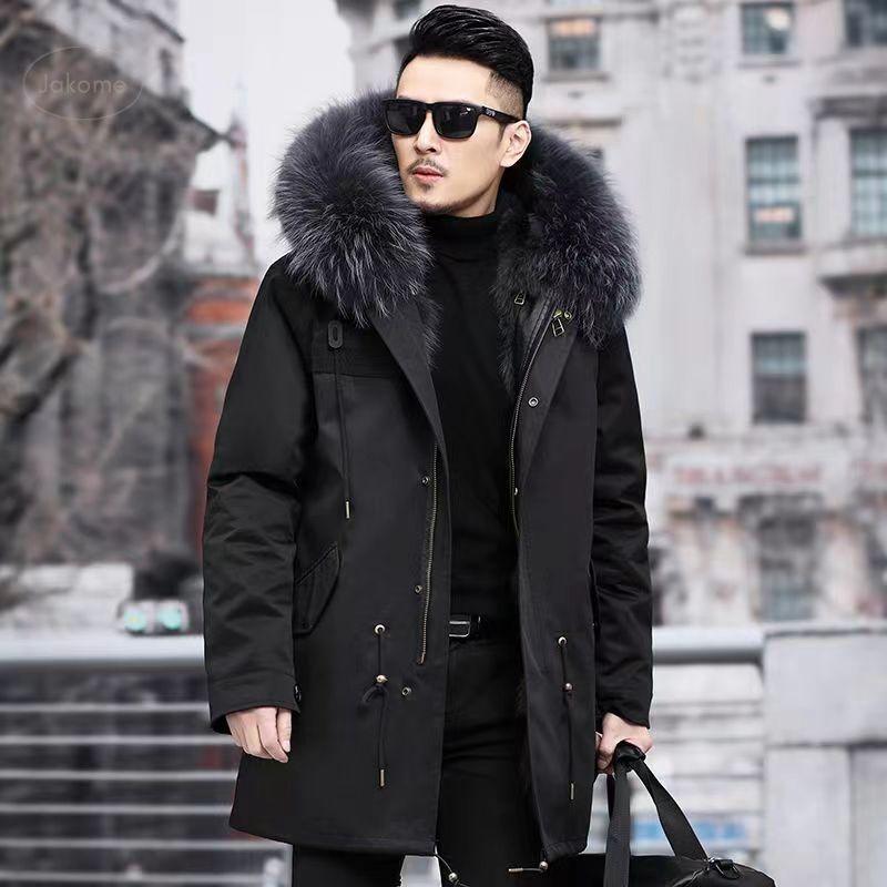 コート ラクーンファー メンズ エコファー M~5XL (モッズコート