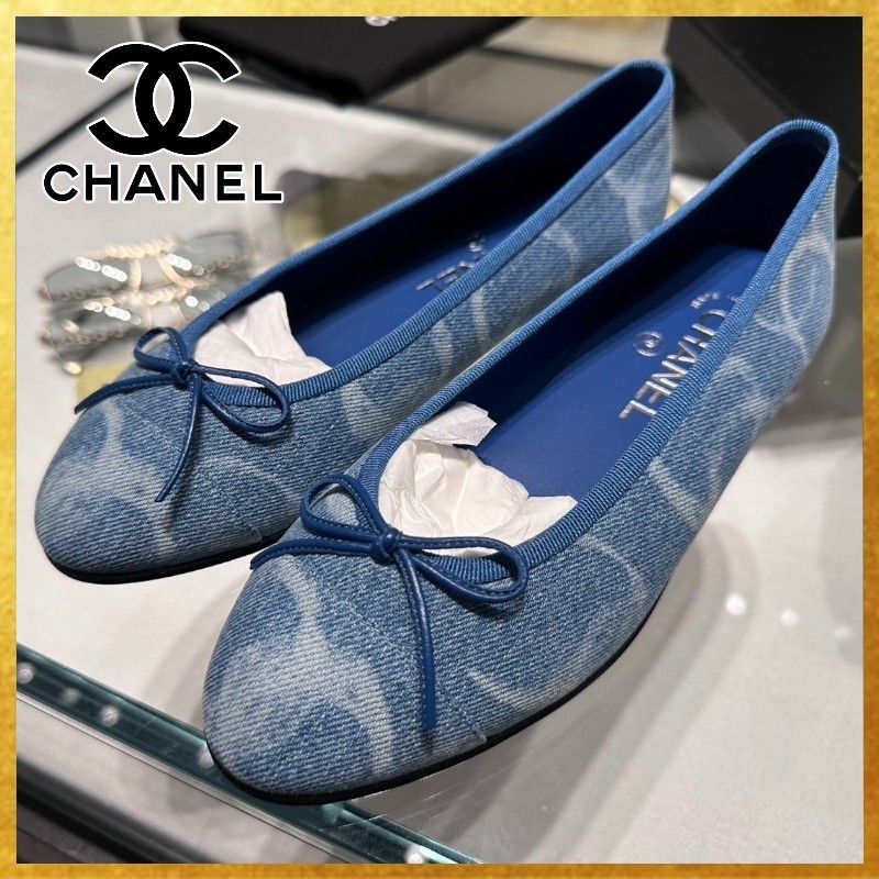 デニムでカジュアルな足元に】CHANEL バレリーナ シューズ (CHANEL