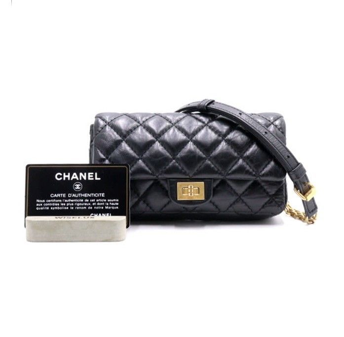 CHANEL 2.55 ヴィンテージ カーフスキン ショルダーバッグ 中古