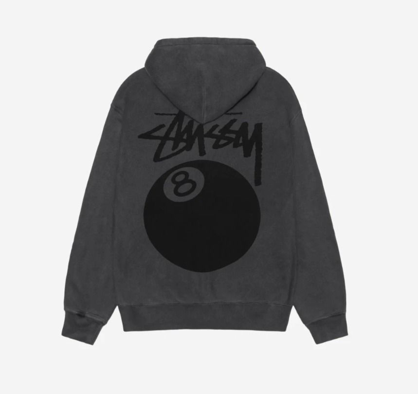 ☆人気☆【Stussy】☆8 BALL ZIP HOODIE PIGMENT DYED☆BLACK (STUSSY