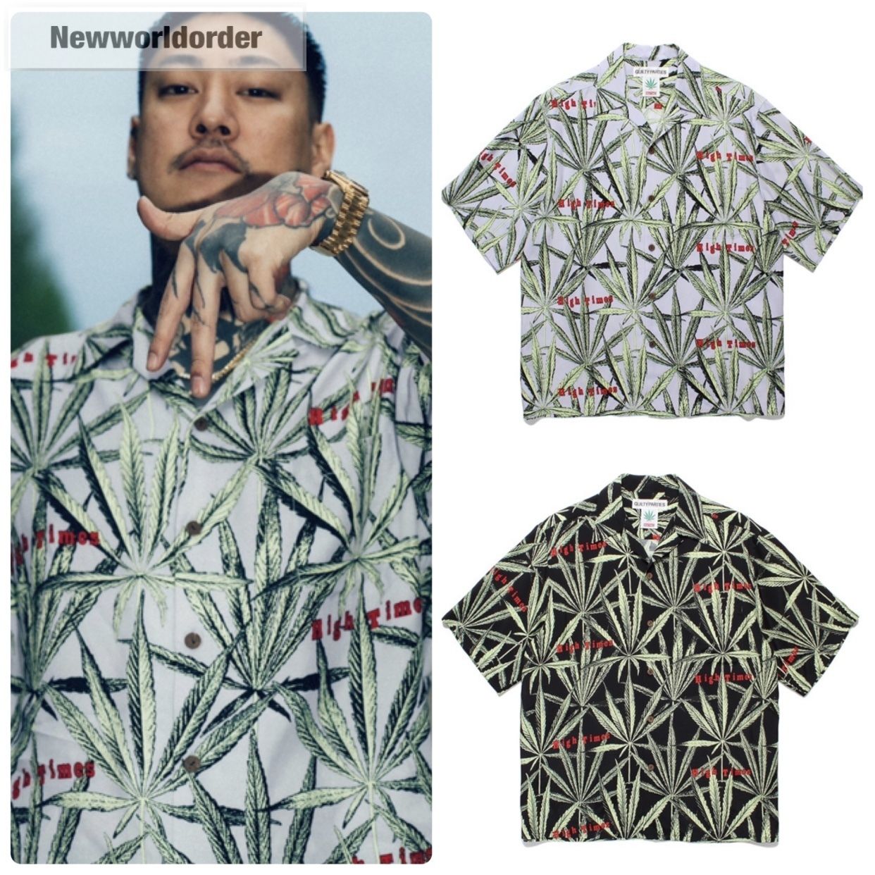 バダサイ着用】ワコマリア×ハイタイムズ マリファナシャツ (WACKO