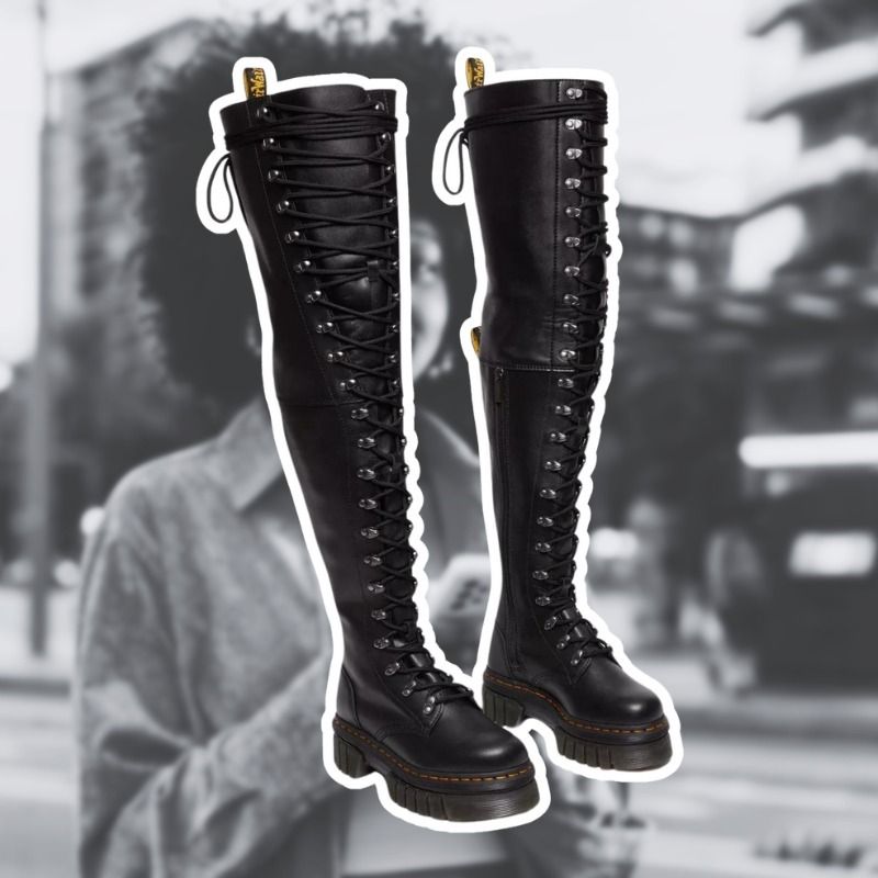 ドクターマーチン】厚底！スタイリッシュ！サイハイブーツ 黒 (Dr