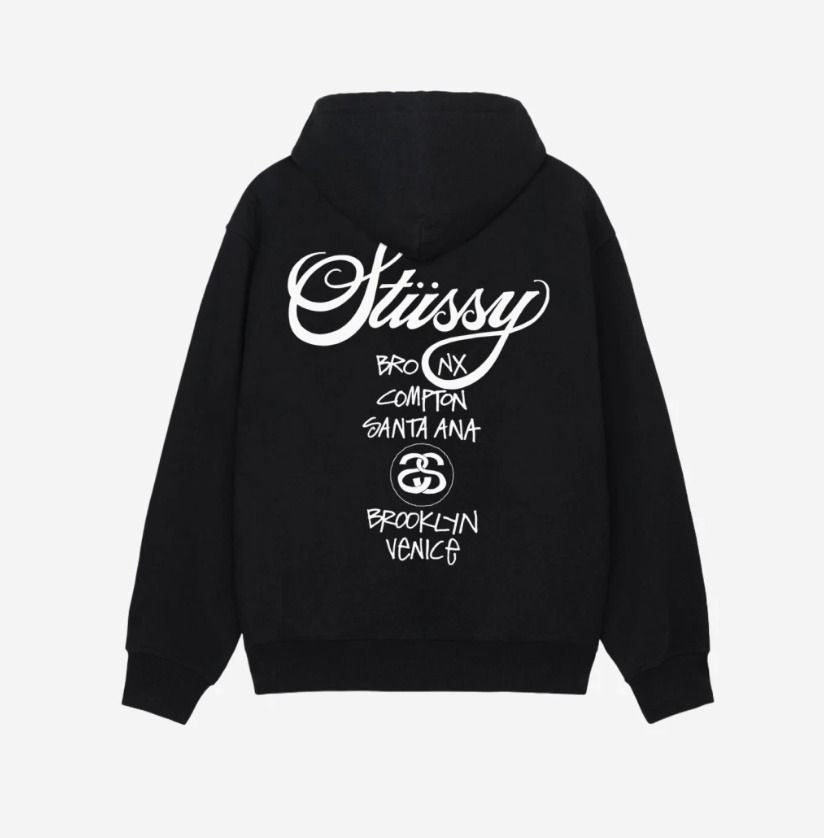 ☆送料・関税込☆STUSSY☆World Tour Zip Hoodie Black 2024☆ (STUSSY
