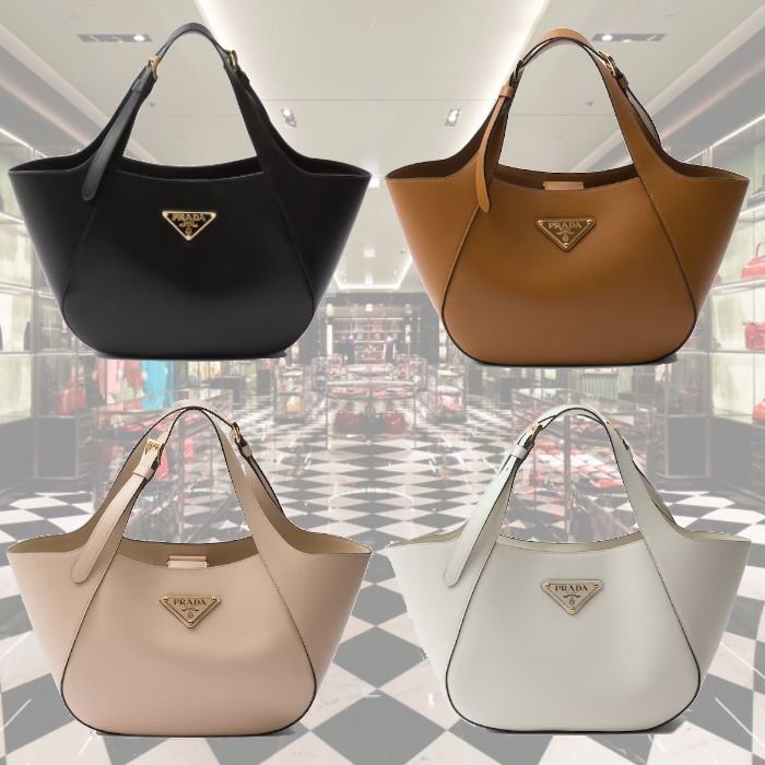 24SS】新作 ミディアム レザー トートバッグ ◇プラダ◇全4色 (PRADA