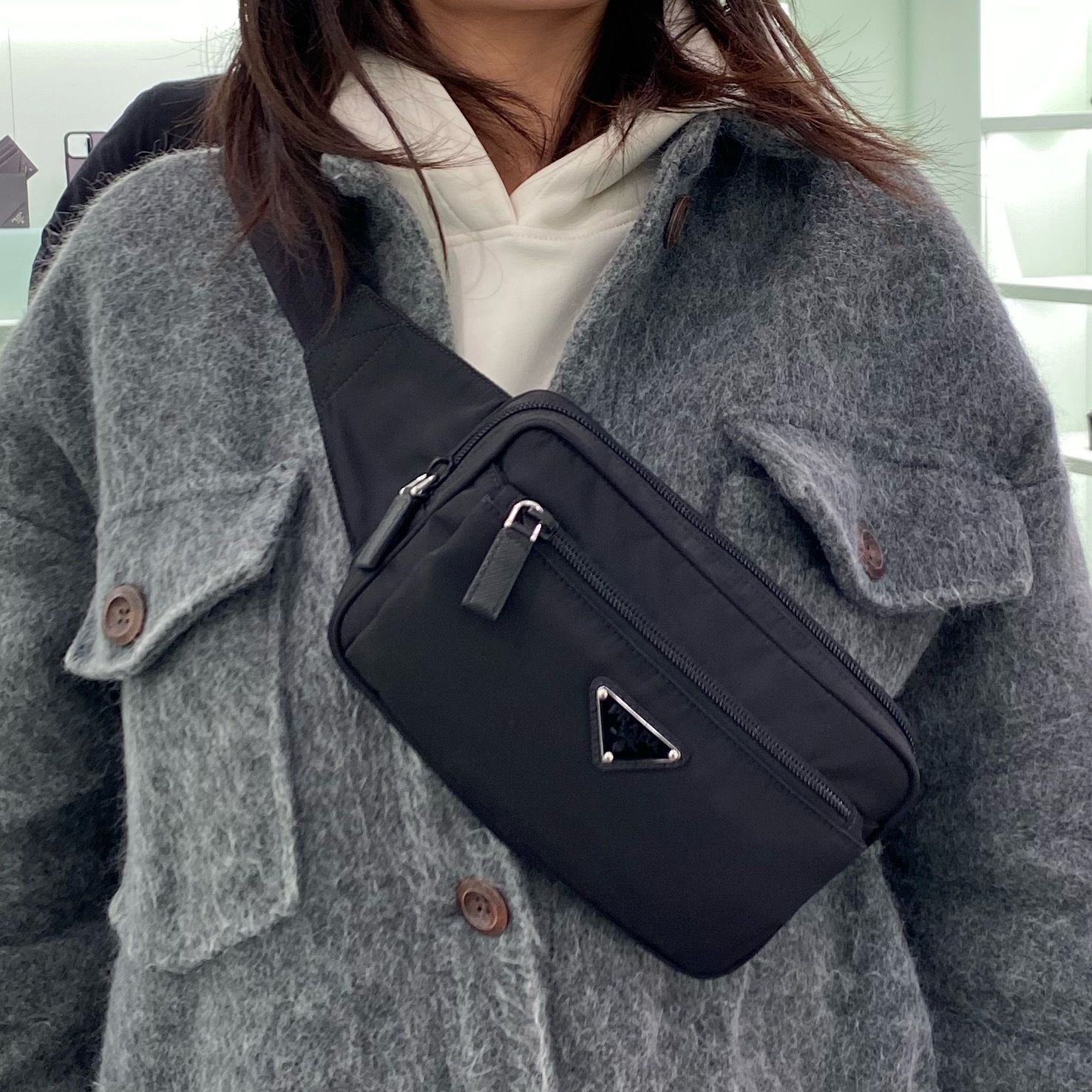 PRADA Re-Nylon xサフィアーノレザー ベルトバッグ (PRADA/ショルダー