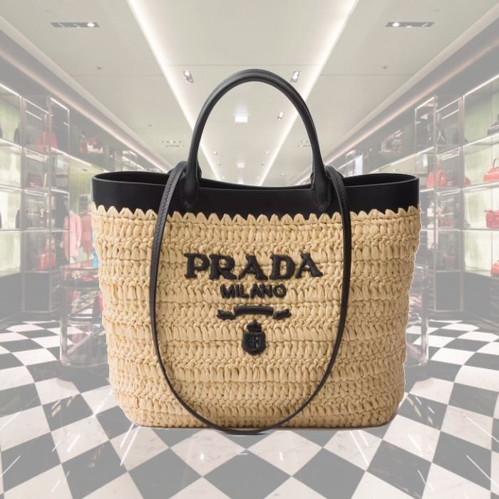 24SS】新作 スモール クロシェxレザートートバッグ ◇プラダ◇ (PRADA