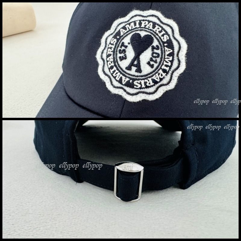 AMI PARIS Patch Cap Navy アミパリス ハート キャップ 帽子 (AMI