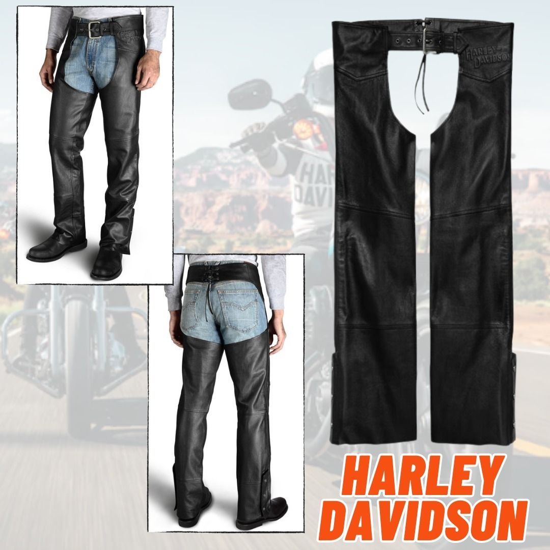 新着【Harley Davidson】メンズ オートバイ レザー チャップス (Harley