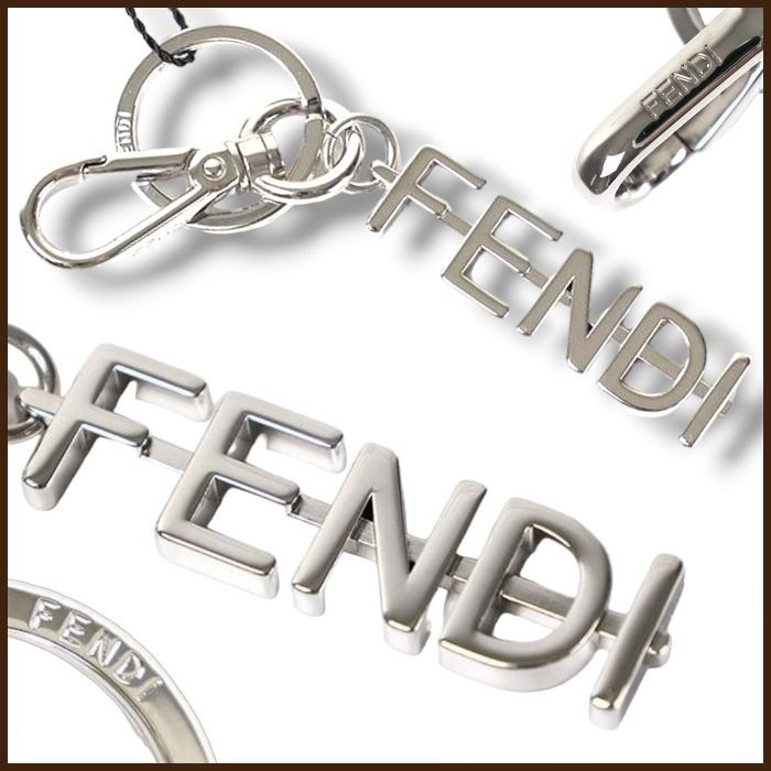 FENDI キーホルダー/キーリング シルバー カナビラ Fendigraphy (FENDI
