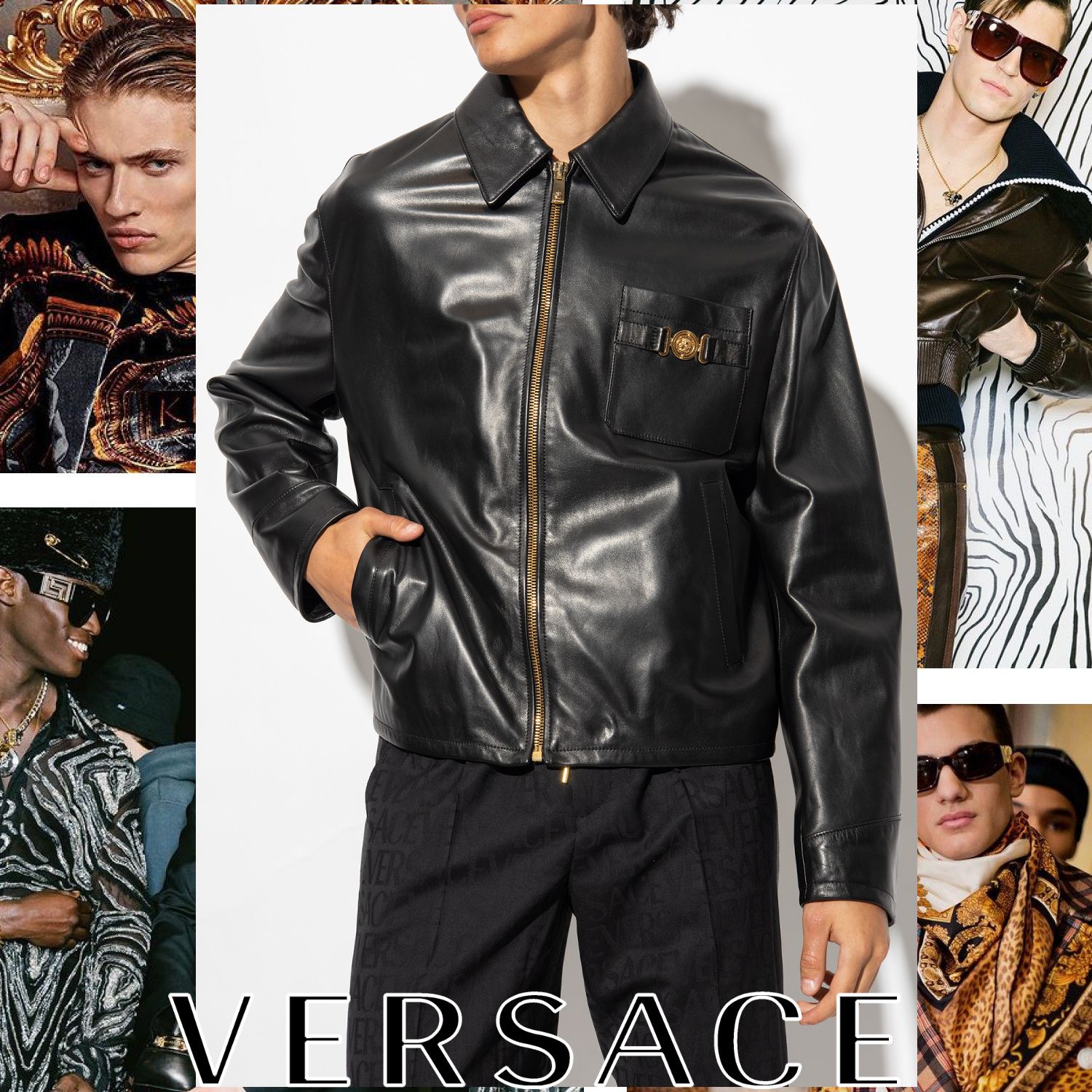 VERSACE ブルゾン レザージャケット ブラック (VERSACE/レザー