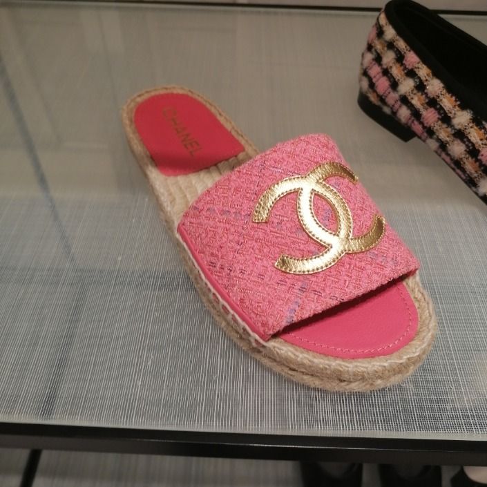 CHANEL シャネル サンダル ピンク ベロア 36春夏秋冬