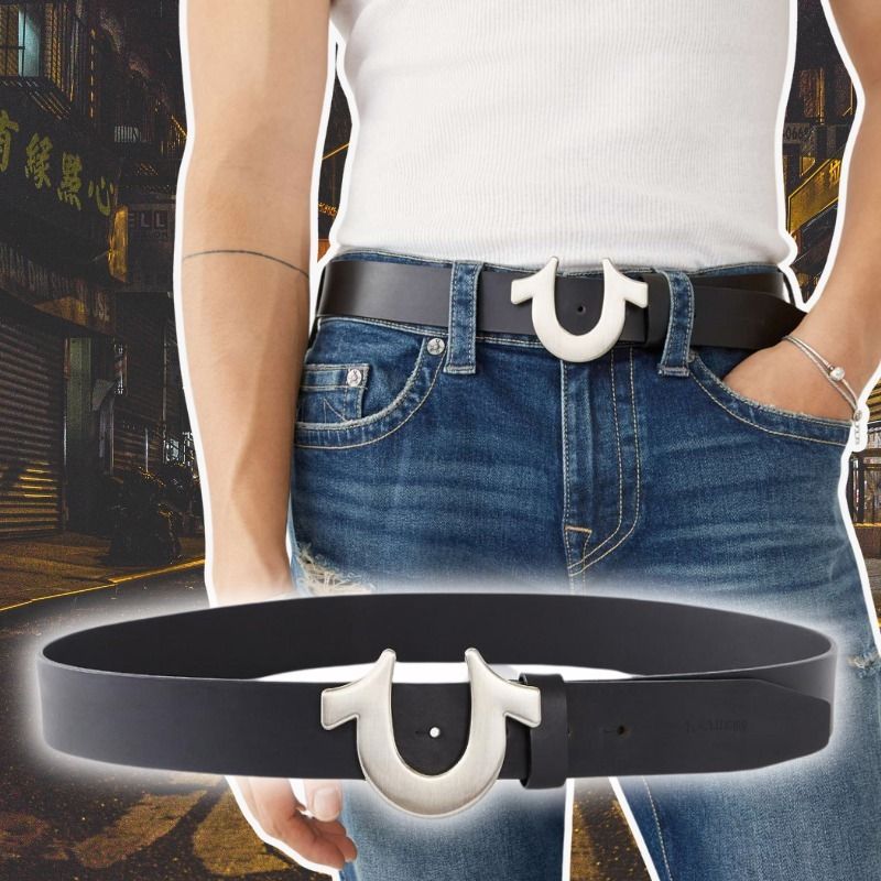 TRUE RELIGION】格好いいデザイン♪ホースシュー レザーベルト (TRUE