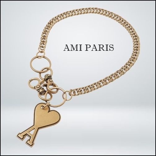 AMI PARIS アミパリス ハートロゴ チェーン付きキーリング (AMI PARIS