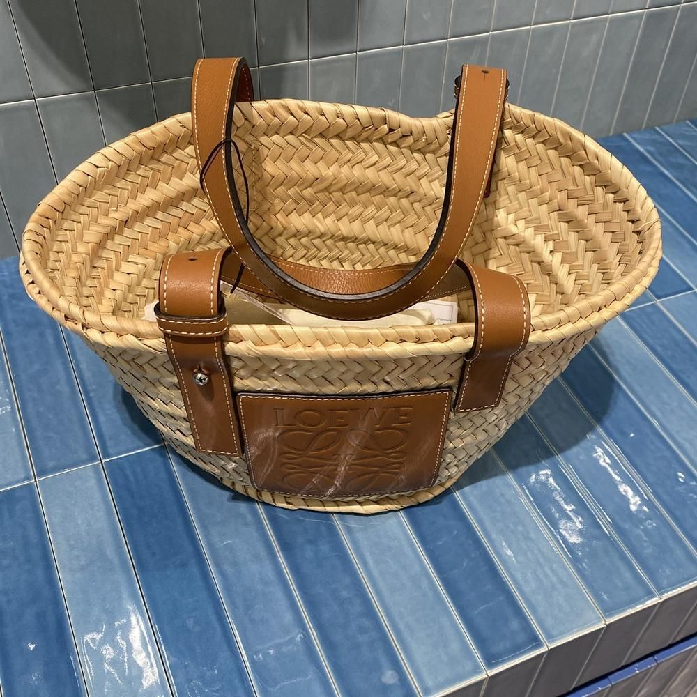 ロエベ LOEWE バスケットバッグ スモール ラフィア カーフ (LOEWE/かご